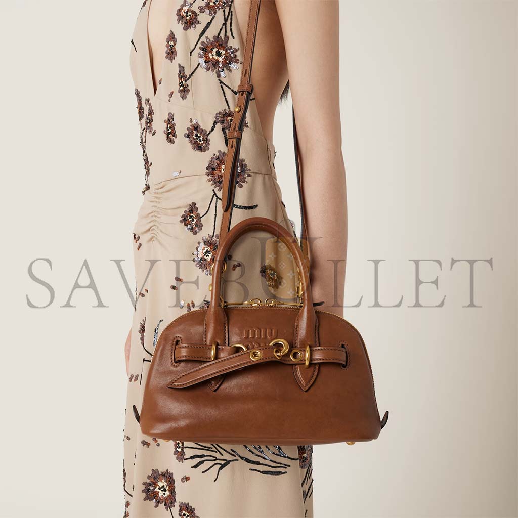 MIU MIU AVENTURE NAPPA LEATHER TOP-HANDLE BAG 5BB169 (28*16.5*10cm) MIU MIU AVENTURE NAPPA LEATHER TOP-HANDLE BAG 5BB169 (28*16.5*10cm)